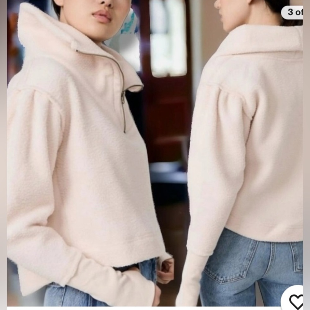 Free People Poppy Fleece Champagne Pullover